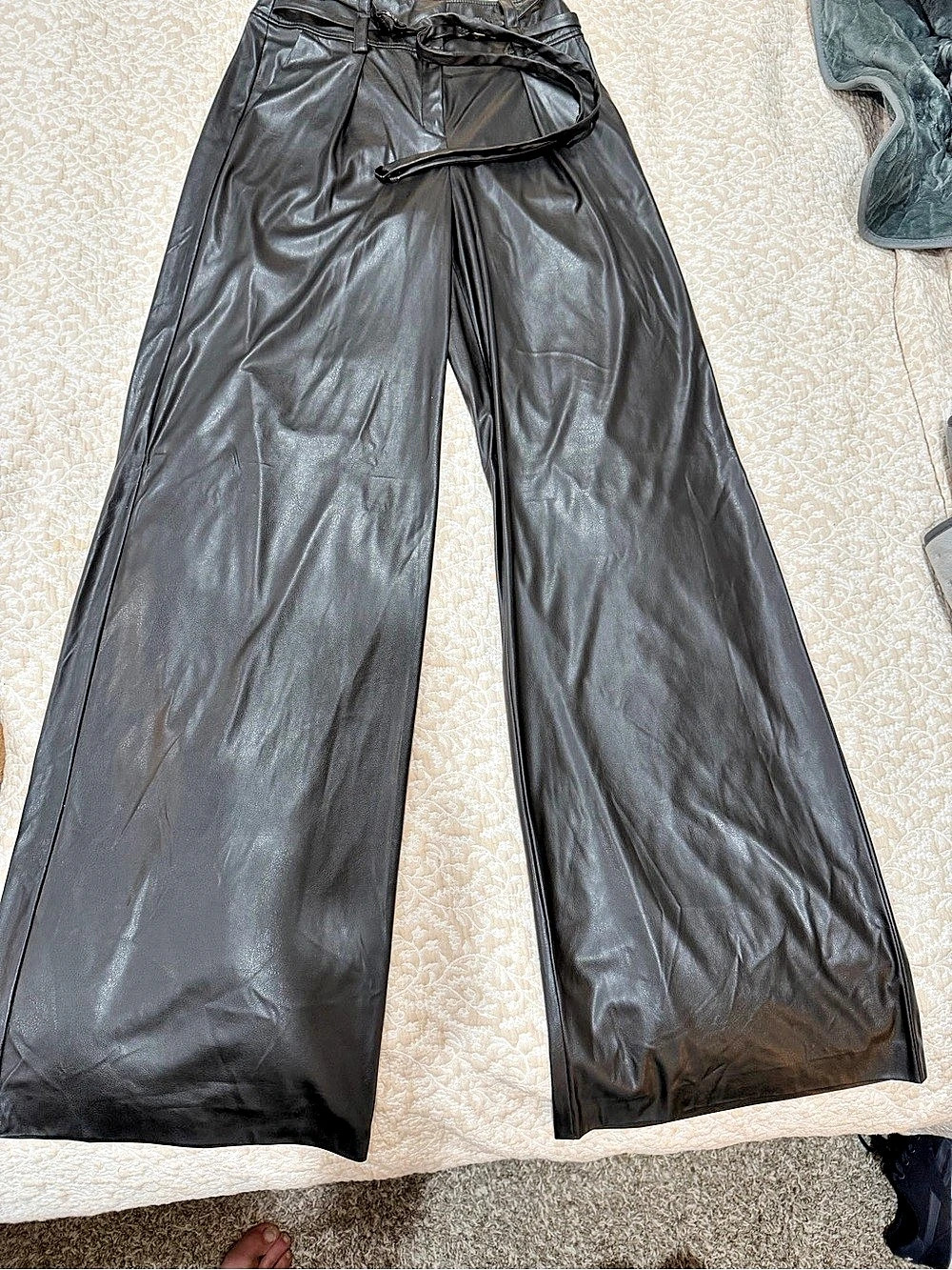 Ramy Brook Leather Wide Leg Pant Pants Black